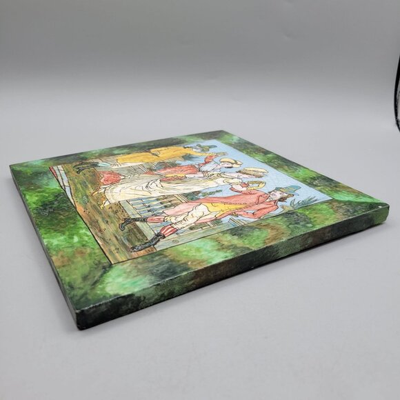 Antique Mintons China Works Tile The First Quadrille at Almacks London Regency - Picture 9 of 15